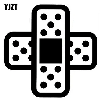 

YJZT 15*15CM Fun BAND AID Fashion Decal Car Sticker Black/Silver Vinyl Accessories S8-1435
