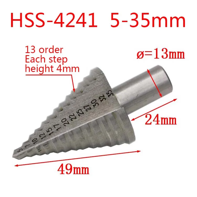 

New 1pcs 5-35mm Step Drill Bit Metal High Speed Steel Wood Drilling Conduit Installation HSS 4241 Industrial Drill