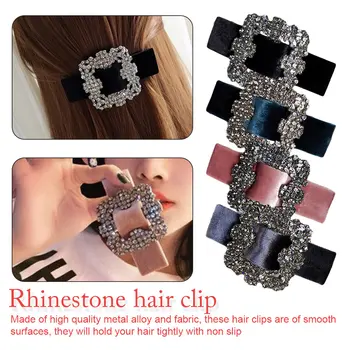

Shiny Rhinestone Adult Women Hairpins Fashion elegance Glittering jewel hairclips Handmade Fabric Hairpins