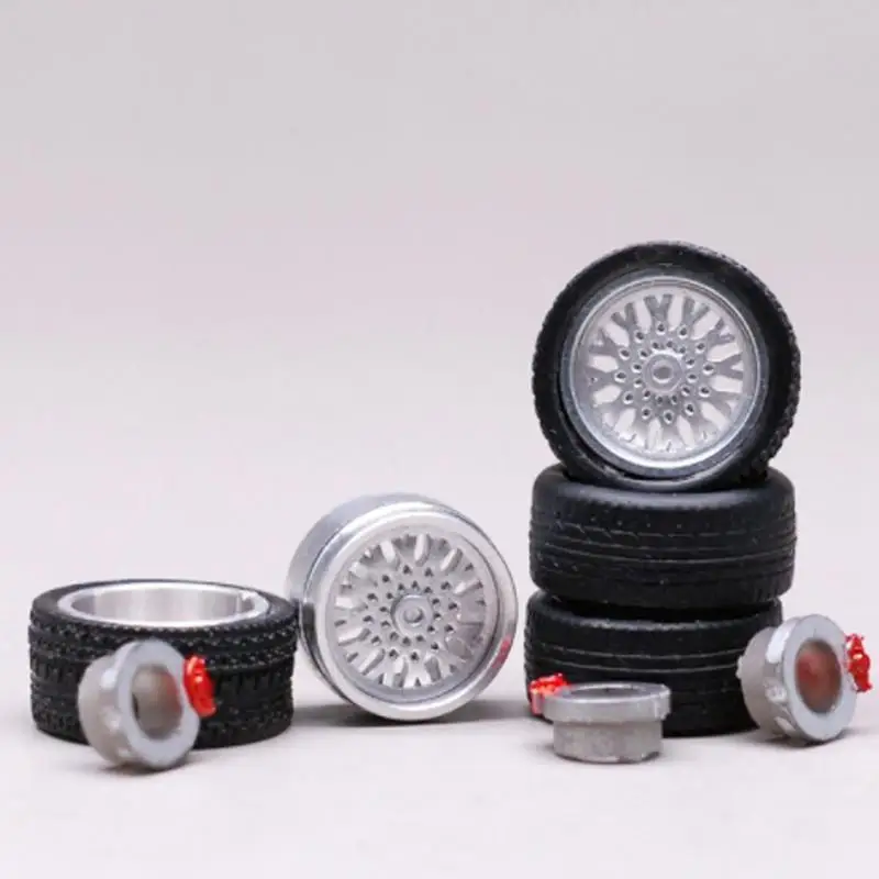 4 шт./компл. 1:64 колесные шины модифицированные автомобильные диски из сплава для
