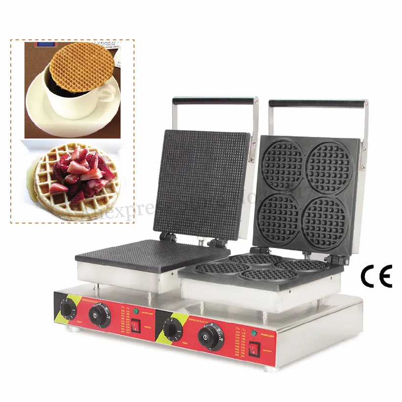 Электрическая вафельница для профессионального использования с двумя головками вафельница, не прилипающий для готовки поверхности 220 В/110 в различных стилей
