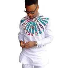 Private kundenspezifischen männer drucken langarm dashiki shirts mens patchwork afrikanische kleidung oansatz tops von afrika clothing