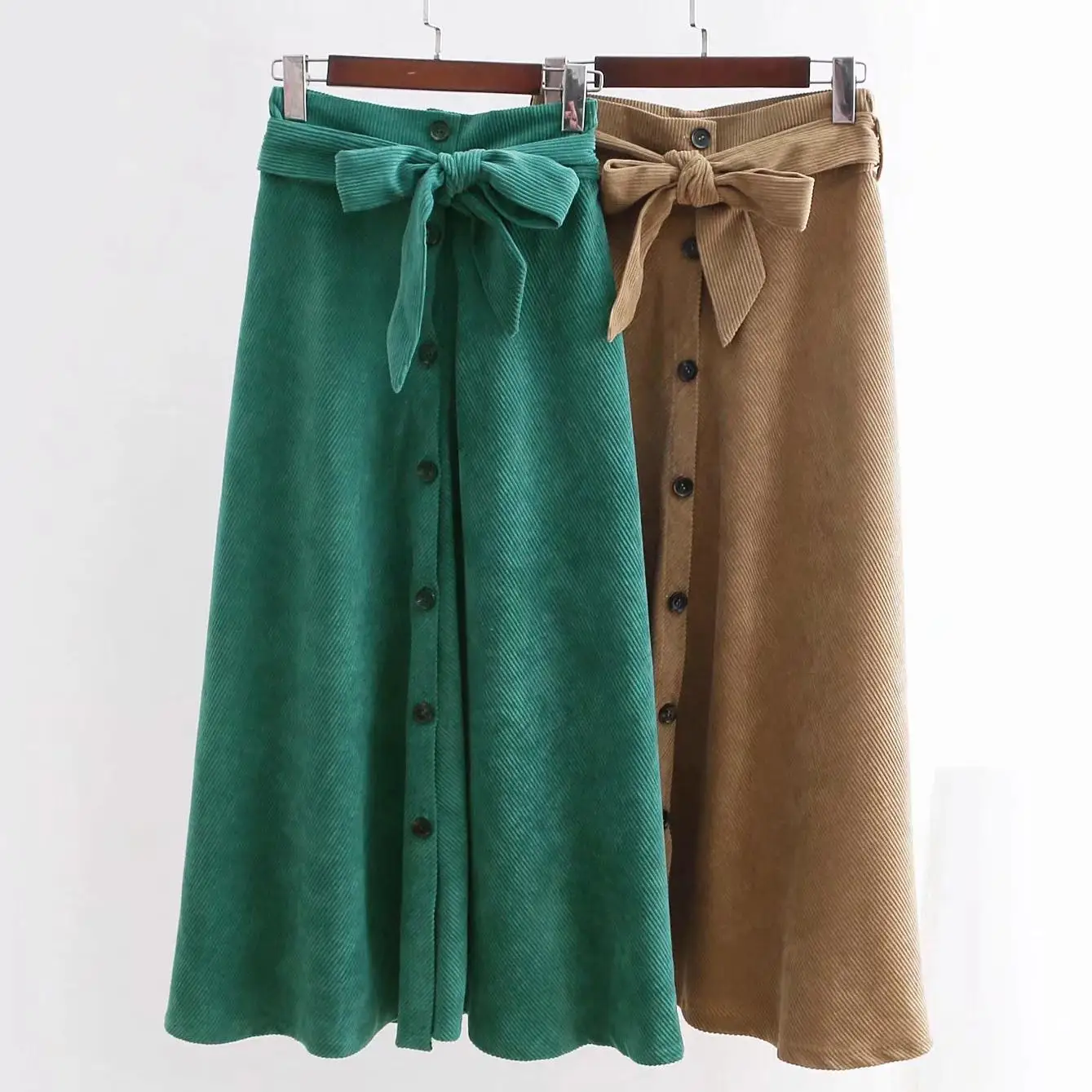 2019 New Arrival Western Style Corduroy Long Skirts For Women Slim High