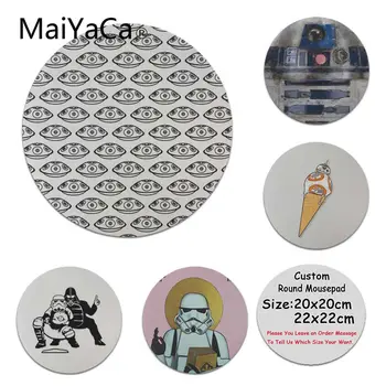 

MaiYaCa R2d2 Robot Customized MousePads Computer Laptop Anime Mouse Mat Size for 22X22cm Small Round Mousepads