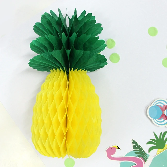 Summer Party Pineapple Shape Honeycomb Decoration Pineapple Garland Table Centerpiece Honeycomb Paper Fruit BEACH LUAU PARTY