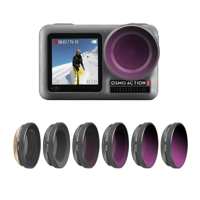 

MCUV CPL ND4/8/16/32 ND4/8/16/32-PL For DJI OSMO ACTION Camera Filter Camera Lens Glass Protector OSMO ACTION Accessories