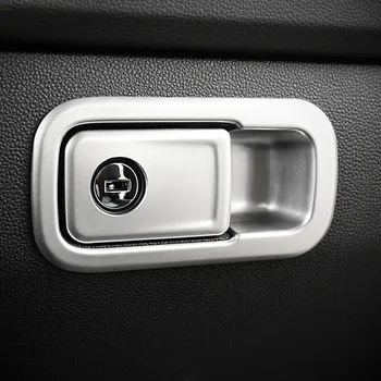 

For Atlas Teramont 2017 2018 car styling accessories ABS Matte and Carbon fibre Car copilot glove Box handle bowl Cover Trim