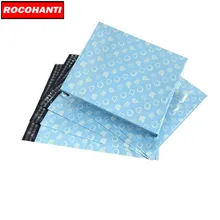 100x синий напечатанный набор для писем пластиковый самозапечатывающийся Поли Конверты мешок Хэллоуин Рождественский подарок упаковка сумки