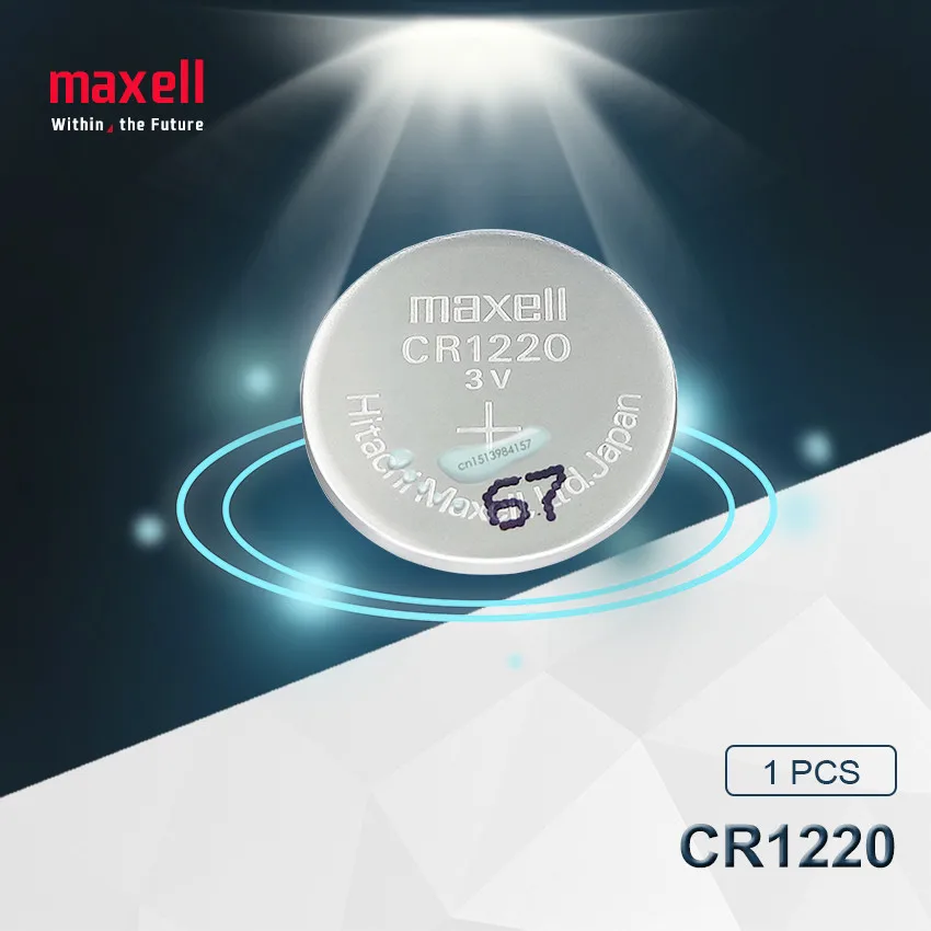 4 шт. Maxell 100% оригинальная CR1220 Кнопочная батарея для часов автомобильный пульт