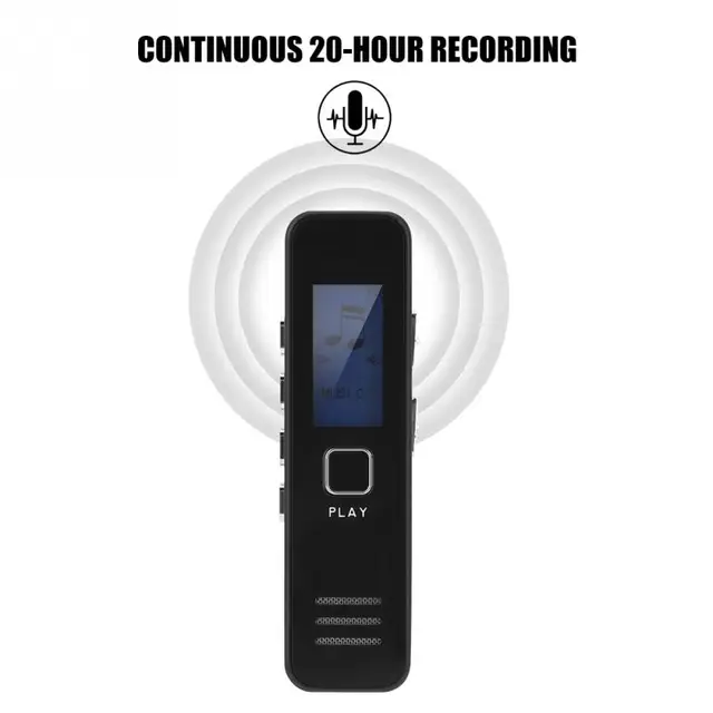 Mini Digital Voice Recorder 192kbps 20-hour Recording MP3 Playing Voice Recorder Support 32GB TF Card WAV to MP3 gravador de voz
