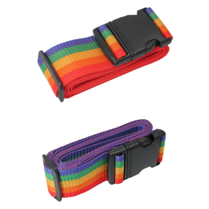 Rainbow Luggage Strap Nylon Travel Suitcase Baggage Belt Safe Anti ...
