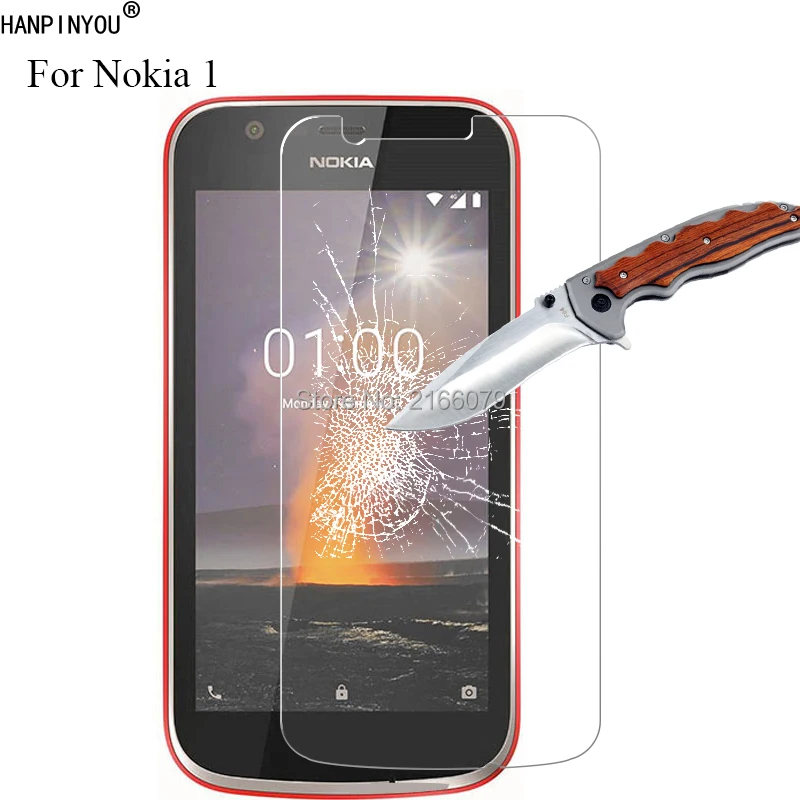 

New 9H 2.5D Tempered Glass Screen Protector For Nokia 1 2018 Android Phone Nokia1 4.5" Protective Film + Clean Tools