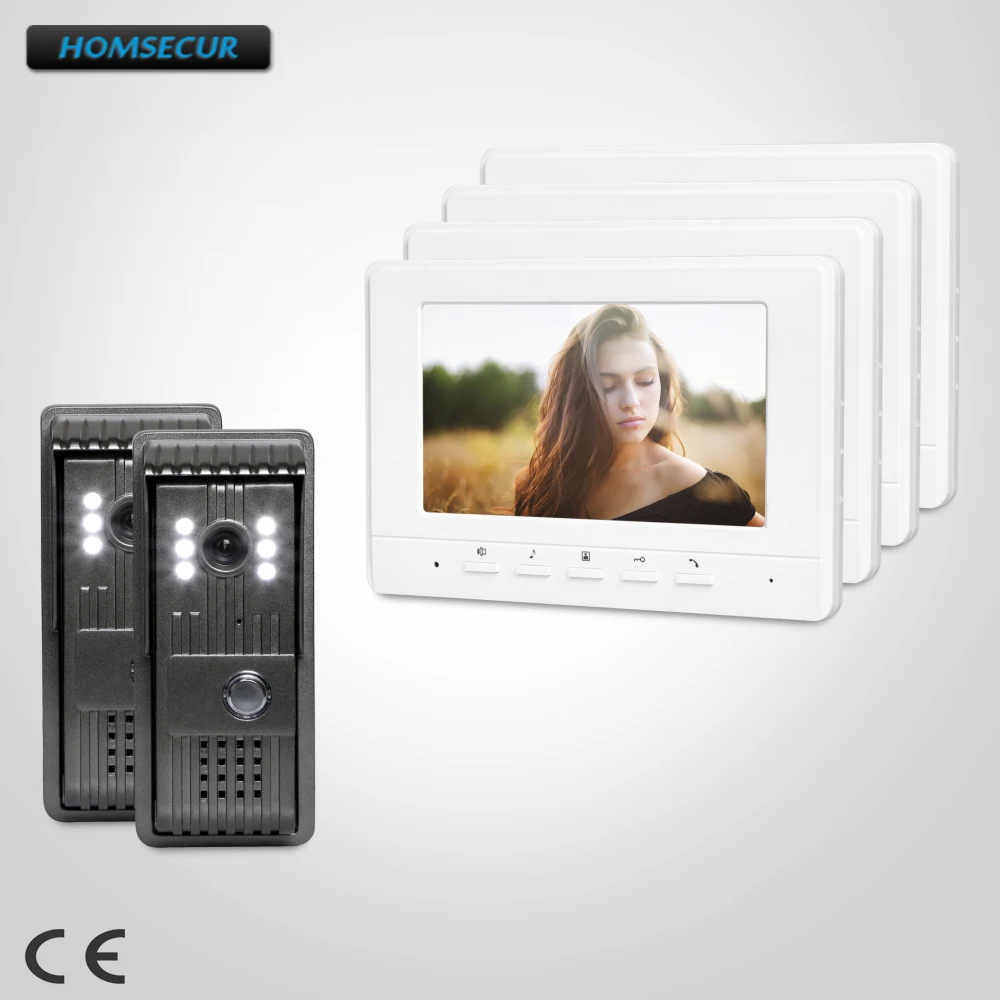 

HOMSECUR 7" Wired Video Door Entry Security Intercom with Mute Mode for Home Security XC003+XM707-W