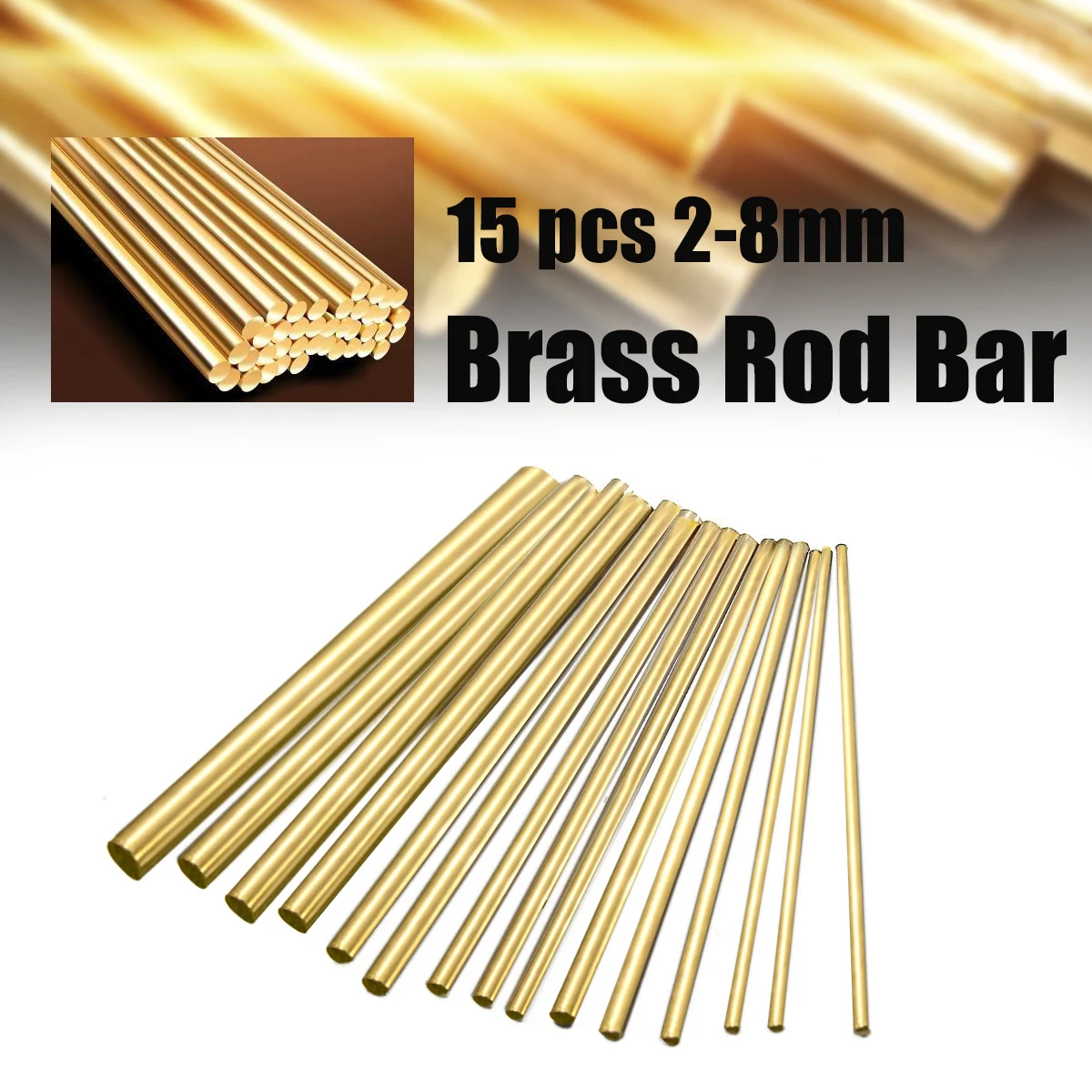 15pcs/set 2 8mm Brass Rods Wires Sticks Gold for Repair Welding Brazing