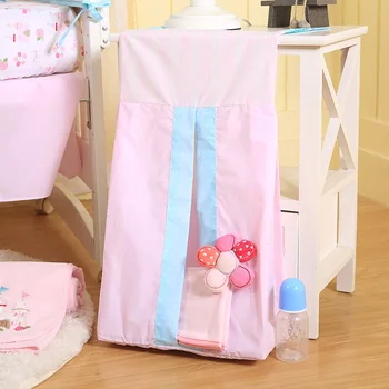 

6Pcs/Set 100% Cotton Girl Crib Bedding Sets Soft Blanket Crib Diaper Bag Pink Print Unisex Washable Four Seasons Baby Bedding