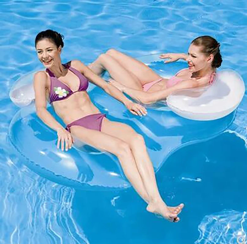 

Inflatable Curve Eight Couples Swimming Ring Thicken Floating Mat Sunlight Floating Water Bed Pool Toys 188*117 CM Women Adults