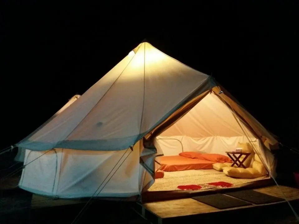 Оксфорд холст 5 м колокол палатка Кемпинг палатка Зажимная палатка
