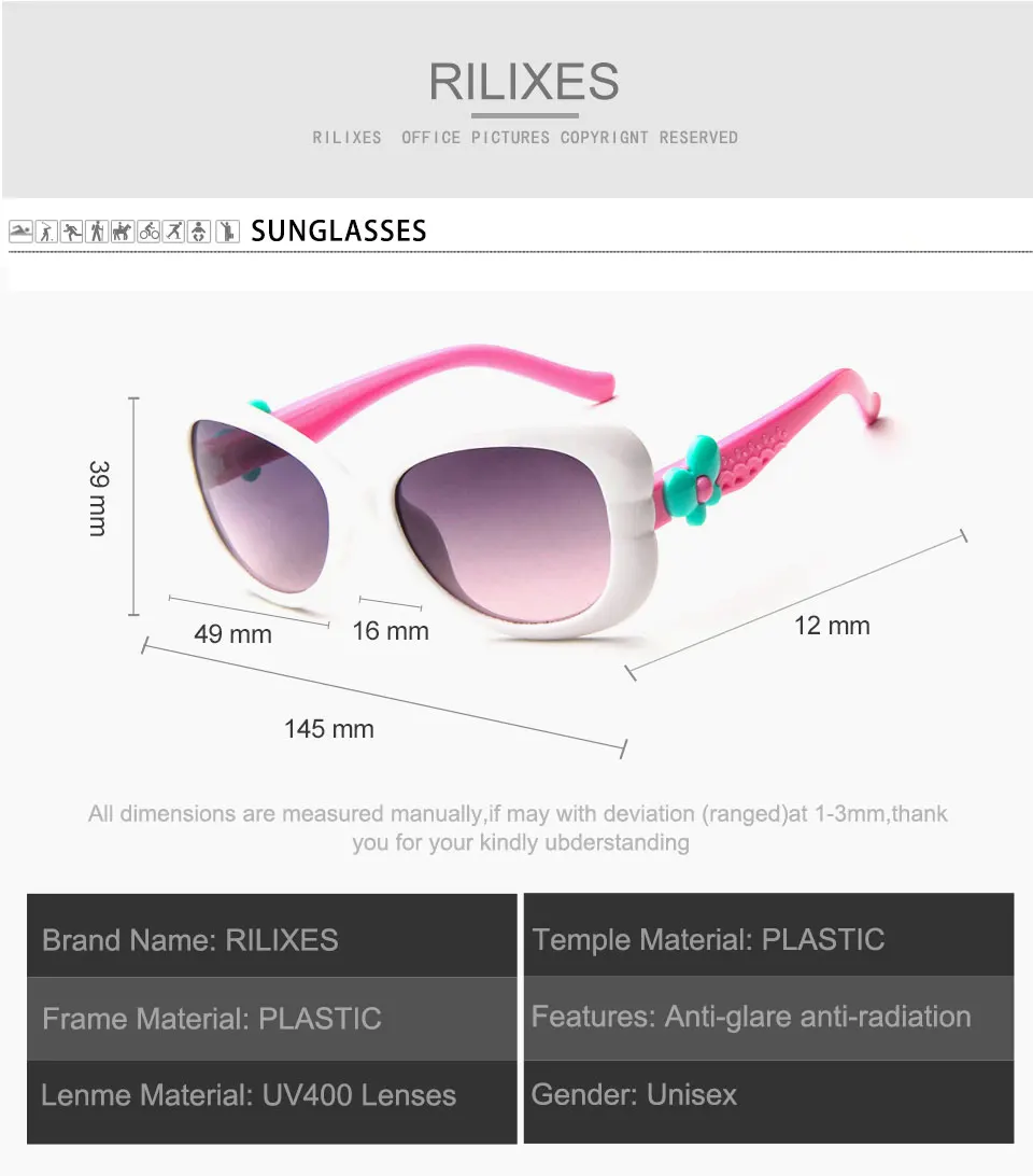 Прекрасные солнечные очки для детей брендовые Детские солнцезащитные очки для девочек Дети солнцезащитные очки UV400 очки прозрачные розовые красные солнечные очки