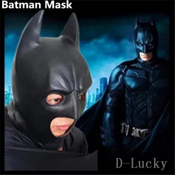 

Black Batman Mask Superhero Latex Masks For Adult Overhead Full Face Masquerade Party Toy Props Costume Cosplay Free Shipping
