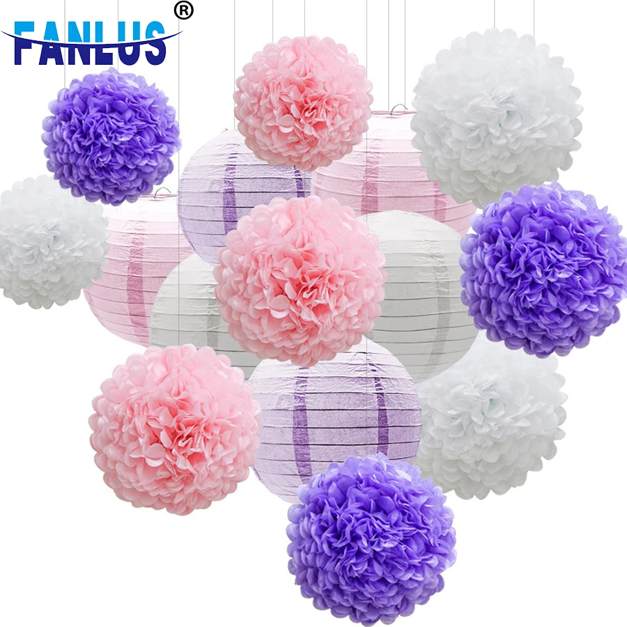 

18pcs/Set Pink Paper Lantern Wedding Party Decorations Baby Shower Bridal Shower Birthday Favors Decoration Adult Centerpieces