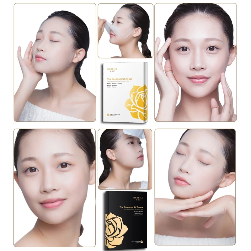 HEMEIEL розовая эссенция, увлажняющая Корейская маска для лица, отбеливающая маска для лица, контроль жирности, термоусадочная маска суживающая поры, косметика для лица