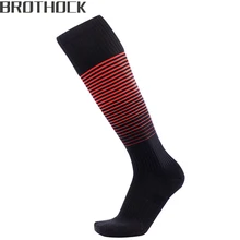 Brotock полотенце с изображением футбольного мяча, носки, чулки, мужские спортивные носки с высоким дном, Дышащие футбольные носки с защитой от трения