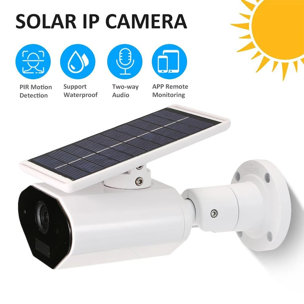 

Security Surveillance Video IP Camera WiFi Recorder Solar Outdoor Waterproof Infrared Sensor PIR Detection HD Home Safety Camera