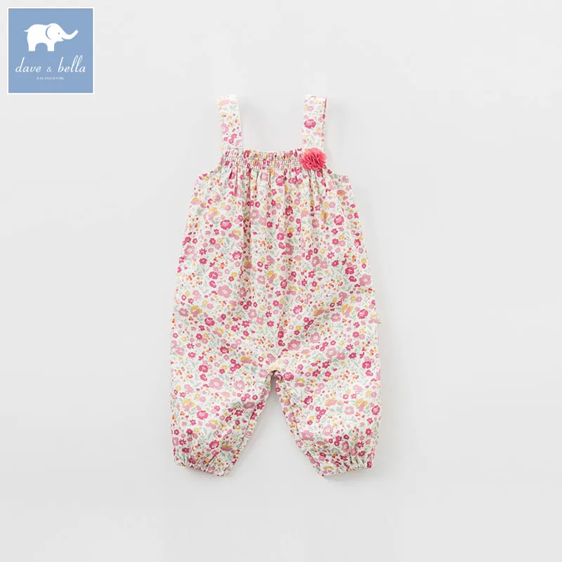 

DBM7135 dave bella spring baby girls fashion pink floral overalls children toddler clothes baby cute overalls