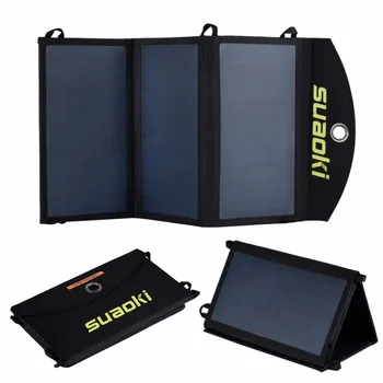 

Suaoki 20W Solar Panel Charger HIgh efficiency Portable solar battery China solar panel Dual USB output Easycarry solar cells