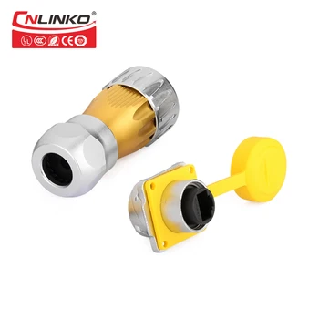 

Cnlinko 8 PIN metal M24 waterproof cover ip67 rj45 ethernet panel mount rj45 plug&sockt signal industrial connector