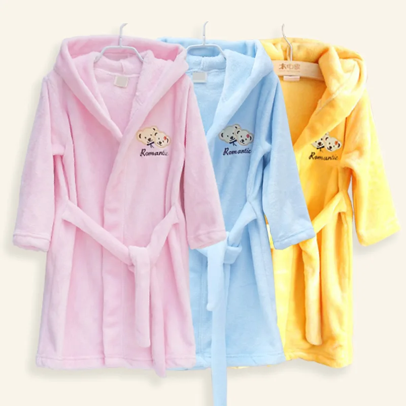 

High Quality Bathrobes for Big Girls and Boys Flannel Hooded Pajamas Autumn Winter Warm Sleepwear Mother Robe Cow Cartoon Robes