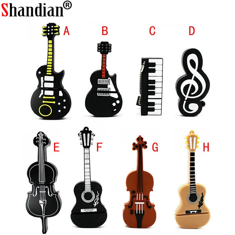 

SHANDIAN Music note pen drive musical instrument usb flash drive pendrive 4GB 16GB 32GB 64gb cartoon memory stick U disk gift