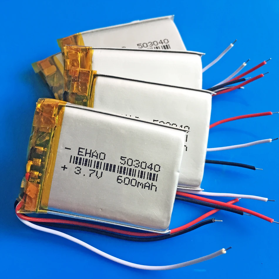 3,7 V 600mAh 503040 аккумуляторная батарея lipo 3 провода литий-полимерный для MP3 gps DVD bluetooth динамик рекордер электронная книга камера