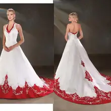 Модное Романтическое Платье с вышивкой на заказ; цвет белый, красный; ; Vestido De Noiva; свадебное платье; платья для матери невесты