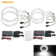 FEELDO 4 шт./компл. специальный автомобиль фар CCFL Halo кольца Ангельские глазки свет для BYD F0/F1 DRL Белый# FD-3427