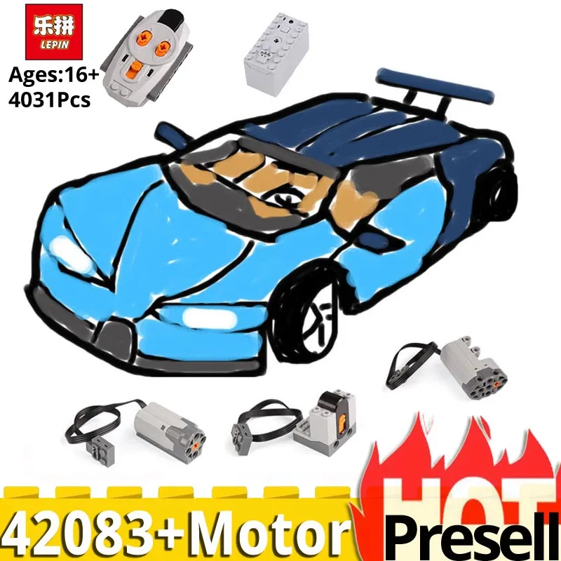

lepin 20086D Technic Series Blue Racing Remote Control Motor Function lepin Car Compatible legoing 42083 model building kit Gift