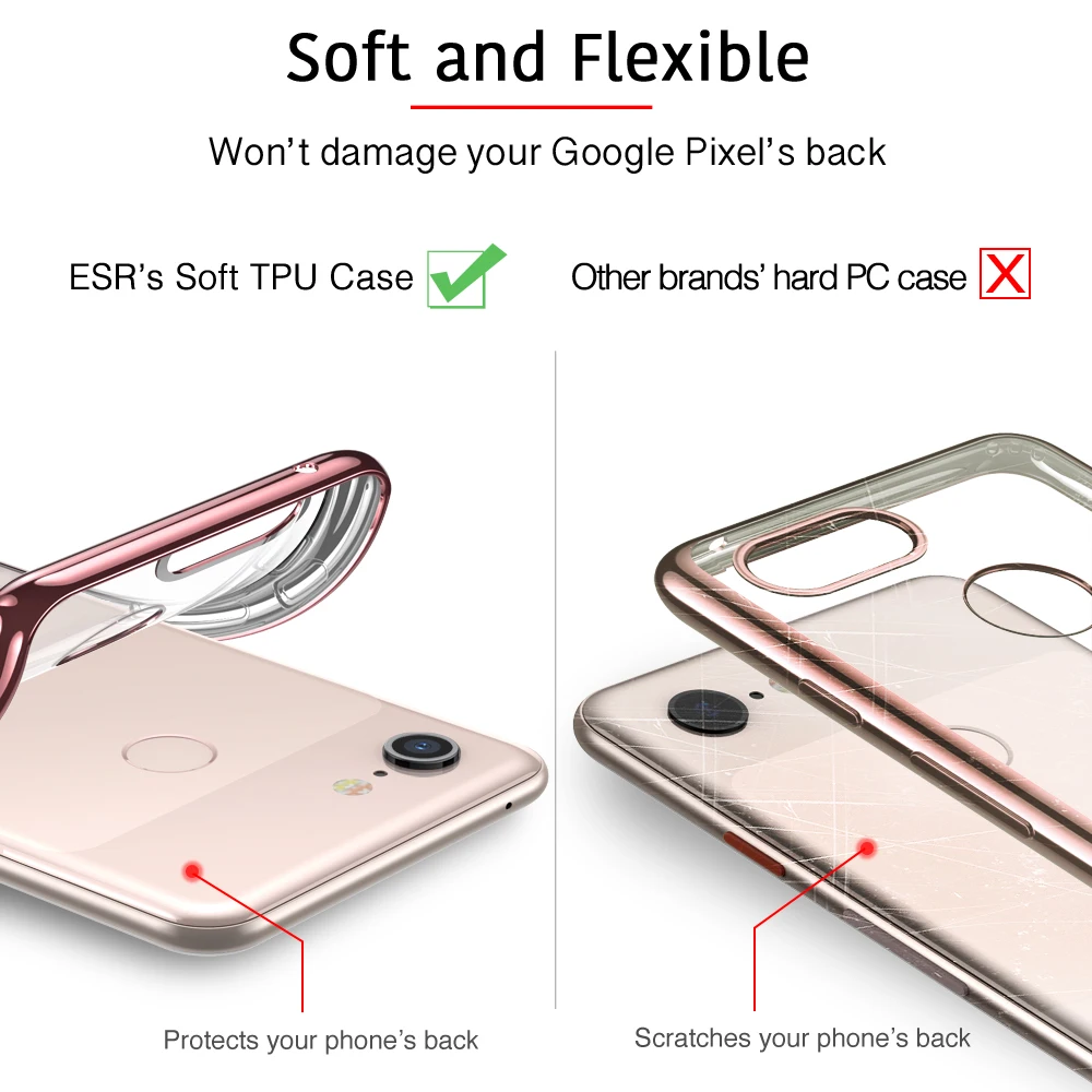 ESR чехол для Google Pixel 3 Полное покрытие Ультратонкий Мягкий ТПУ покрытие рамка роскошный противоударный бампер чехол для Google Pixel 3XL