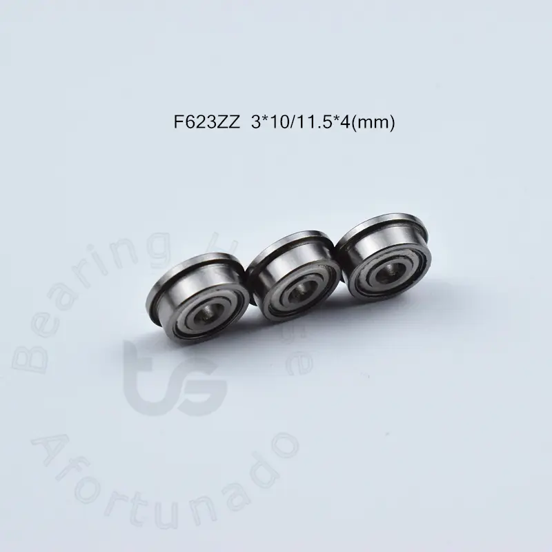 F623ZZ 10pcs 3*10(11.5)*4(mm) Flange Bearing Chrome Steel Metal Sealed High Speed Mechanical Equipment Parts image 1