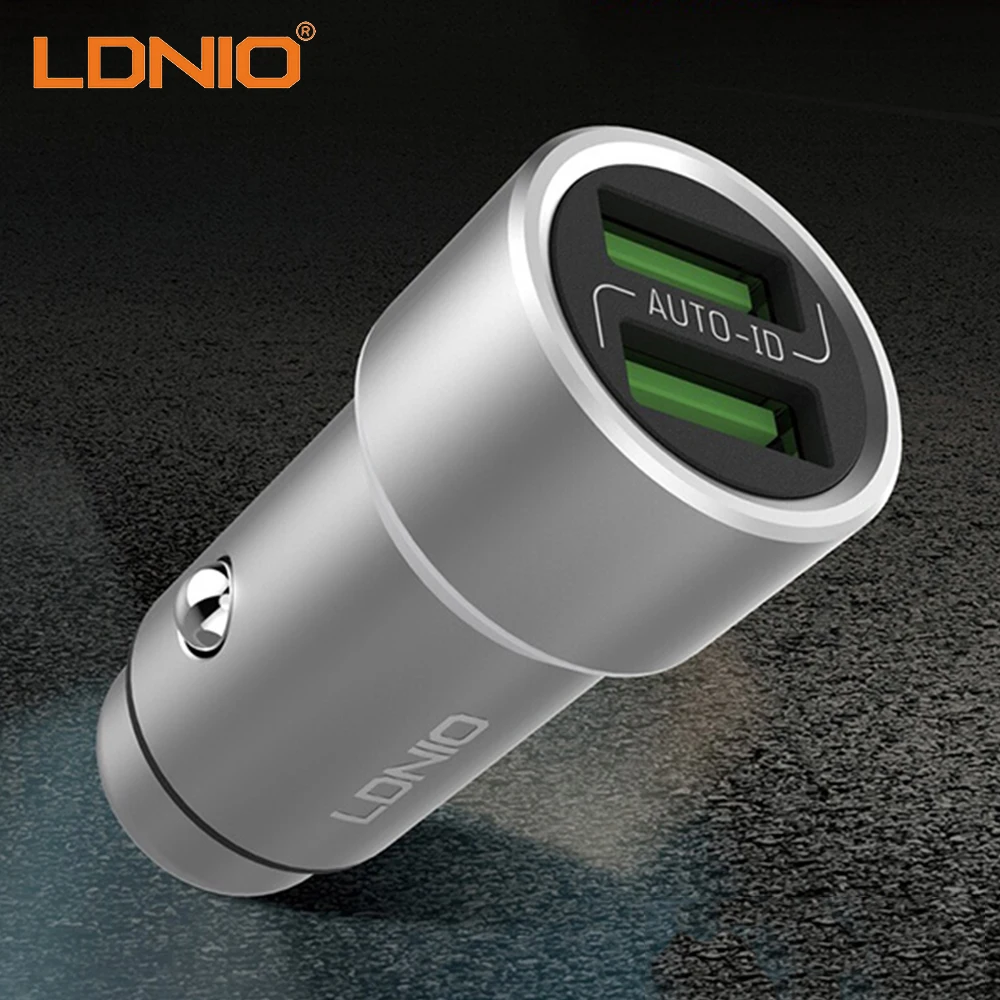 Автомобильное зарядное устройство LDNIO с двумя usb портами для мобильного телефона