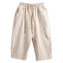 Fashsiualy бермуды masculina мужские летние новые Baita льняные модные хлопковые льняные шорты удобные большие короткие шорты мужские
