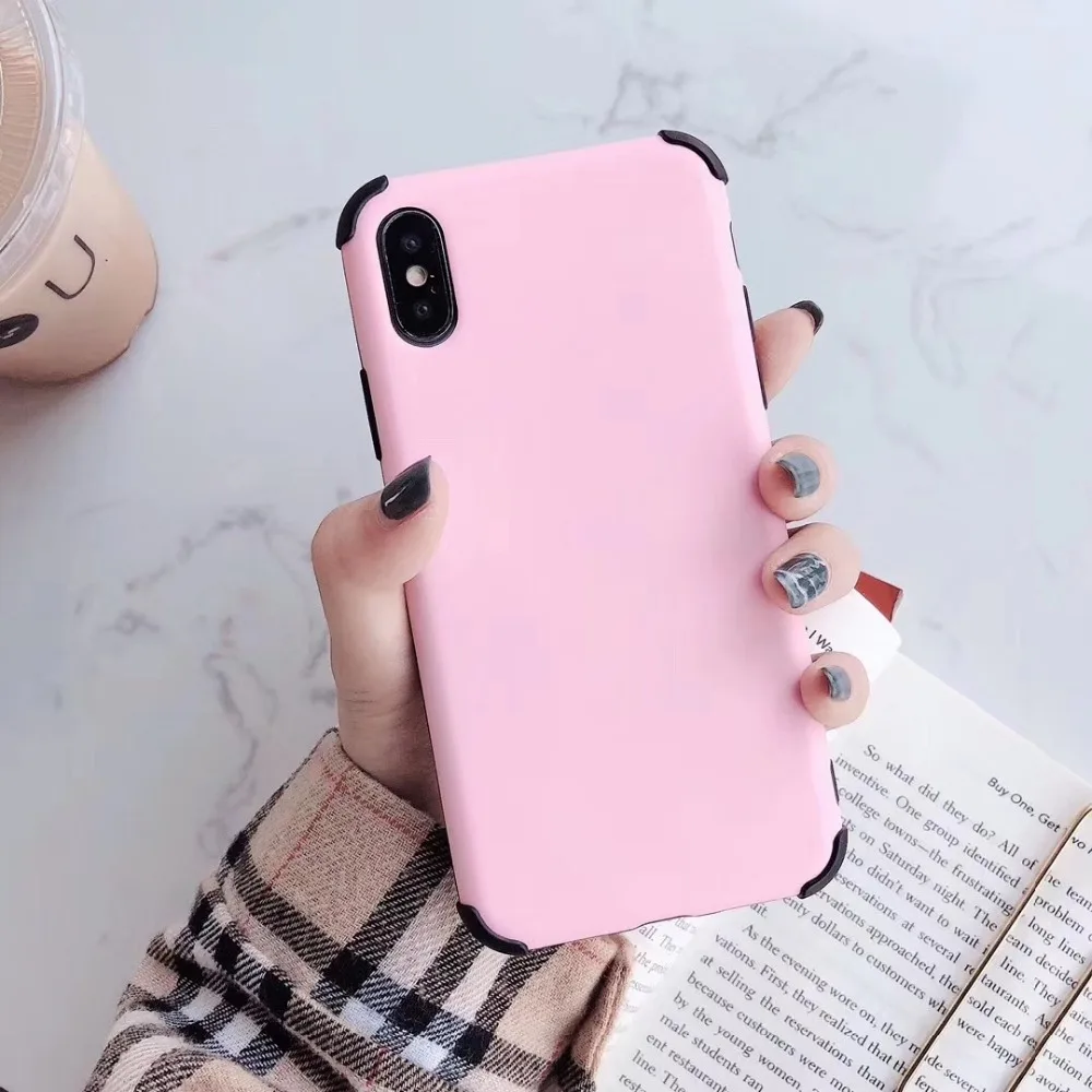 Case For iPhone Xr X Xs Max Cover Korean Candy Color Soft Silicone Shockproof Phone Cases For iPhone X Xs 7 8 Plus 6S Plus Coque (9)