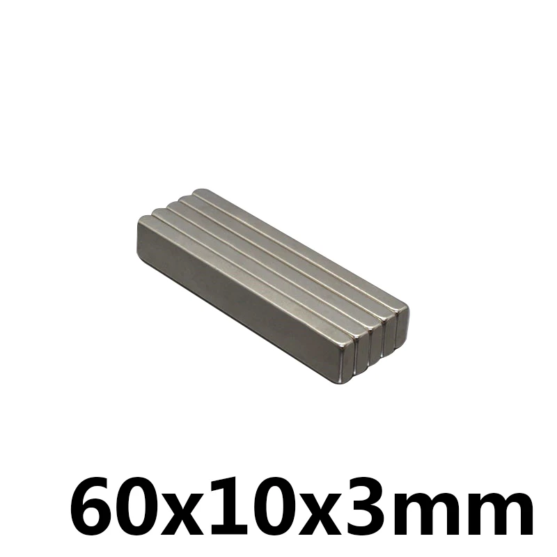 3 шт. неодимовый магнит блок 60x10x3 мм N35 Постоянный NdFeB мини-Малый супер мощная магнитная магниты