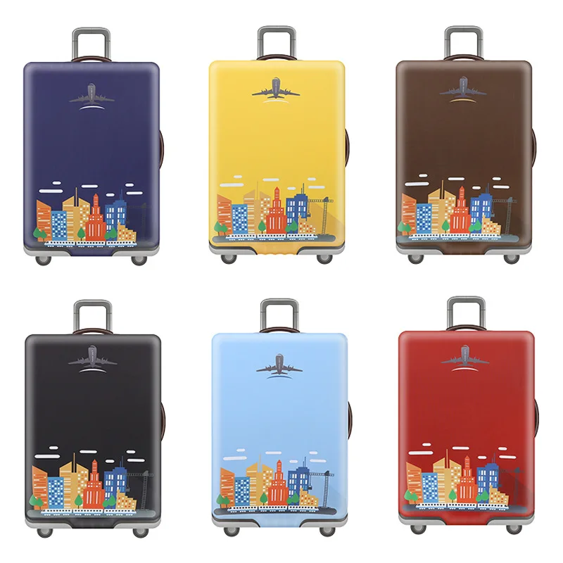 Простой незаметный защитный чехол для чемоданов на колесиках, водонепроницаемые эластичные чемоданы, пылезащитные дождевики