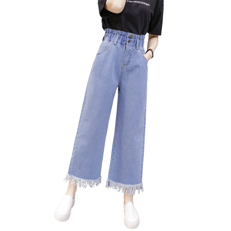 

S-5XL women large size spring autumn wide leg pants female New Korean version of loose denim trousers female trumpet blue jeans