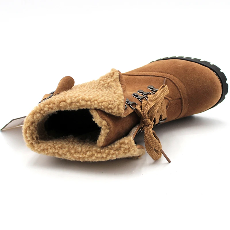 Enmayer/обувь модные женские ботильоны зимние ботинки на высоком каблуке со шнуровкой туфли-лодочки на платформе теплые женские ботинки Прямая поставка