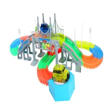 Волшебный трек чудесный светящийся гоночный трек DIY универсальные аксессуары рампа поворот дорожный мост перекресток игрушки для детей мальчик
