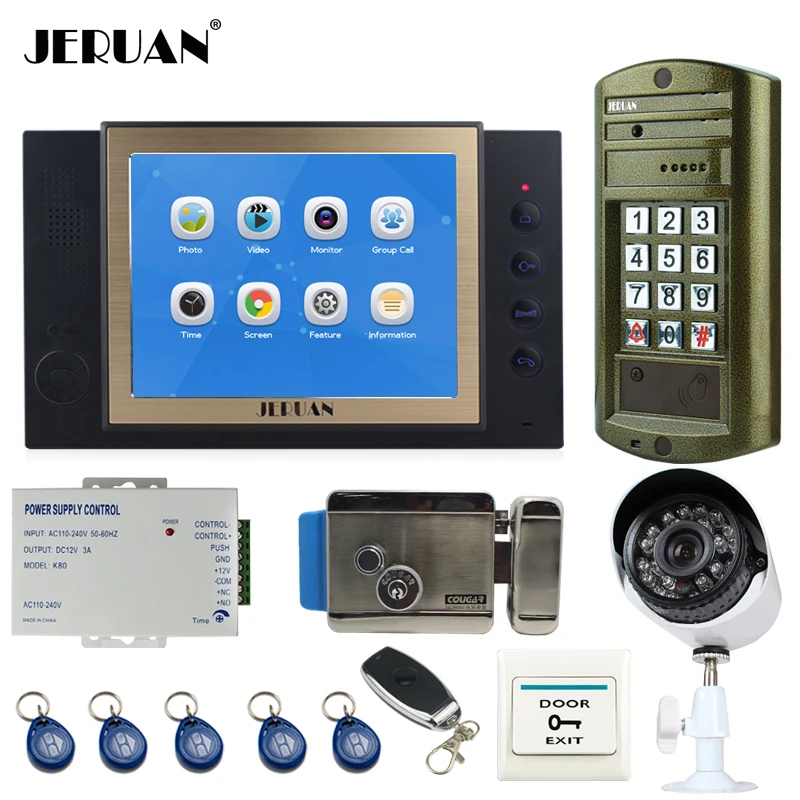 Cheap JERUAN 8`` Color LCD Video Door Phone Record Intercom System kit + Waterproof Password HD Mini Camera + Security camera +E-Lock Cheap JERUAN 8`` Color LCD Video Door Phone Record Intercom System kit + Waterproof Password HD Mini Camera + Security camera +E-Lock