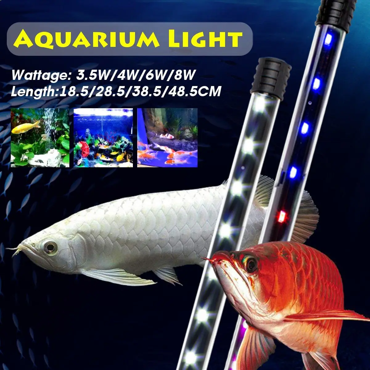 

Aquarium LED Bar Light Waterproof Fish Tank Light Underwater Aquario Lamp Aquariums Decor Lighting 220V 18.5/28.5/38.5/48.5CM