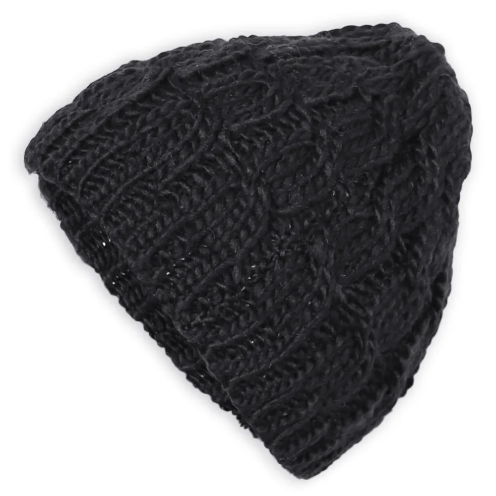

New Women Ladies Cable Knitted Winter Hats bonnet femme Cotton Slouch Baggy Cap Crochet Beanie gorros Hat for women Z1 Q1