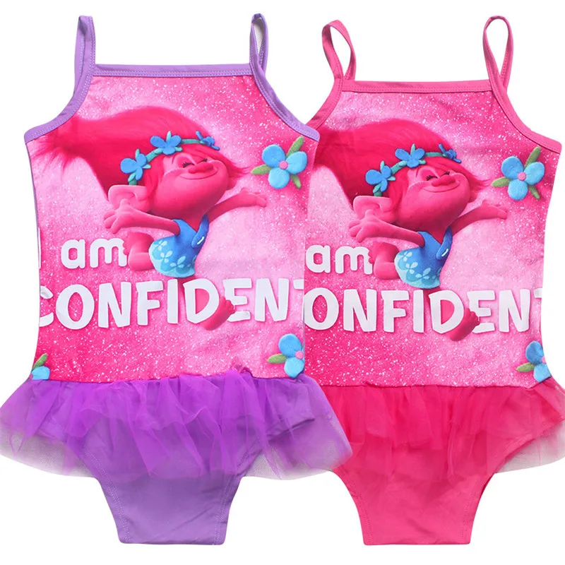 cartone animato di nuoto vestito per le ragazze costumi da bagno bambini costume da bagno trolls